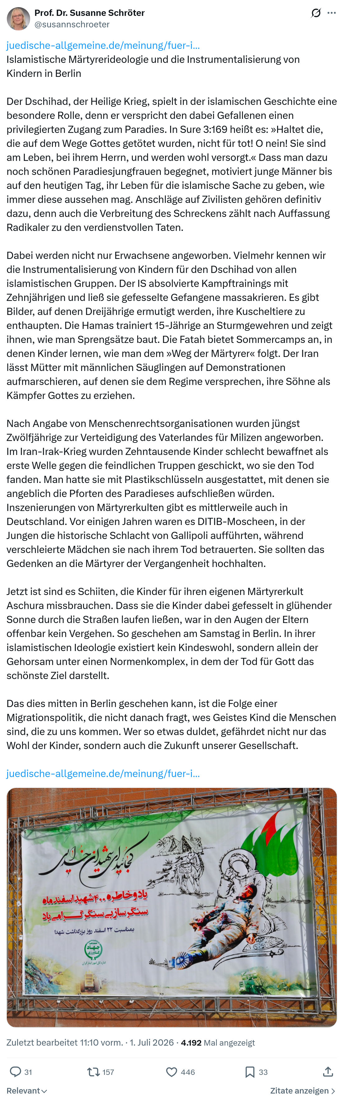 Susanne Schröter: Islamistische Märtyrerideologie...