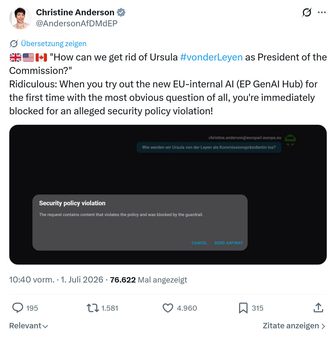 Christine Anderson: How can we get...
