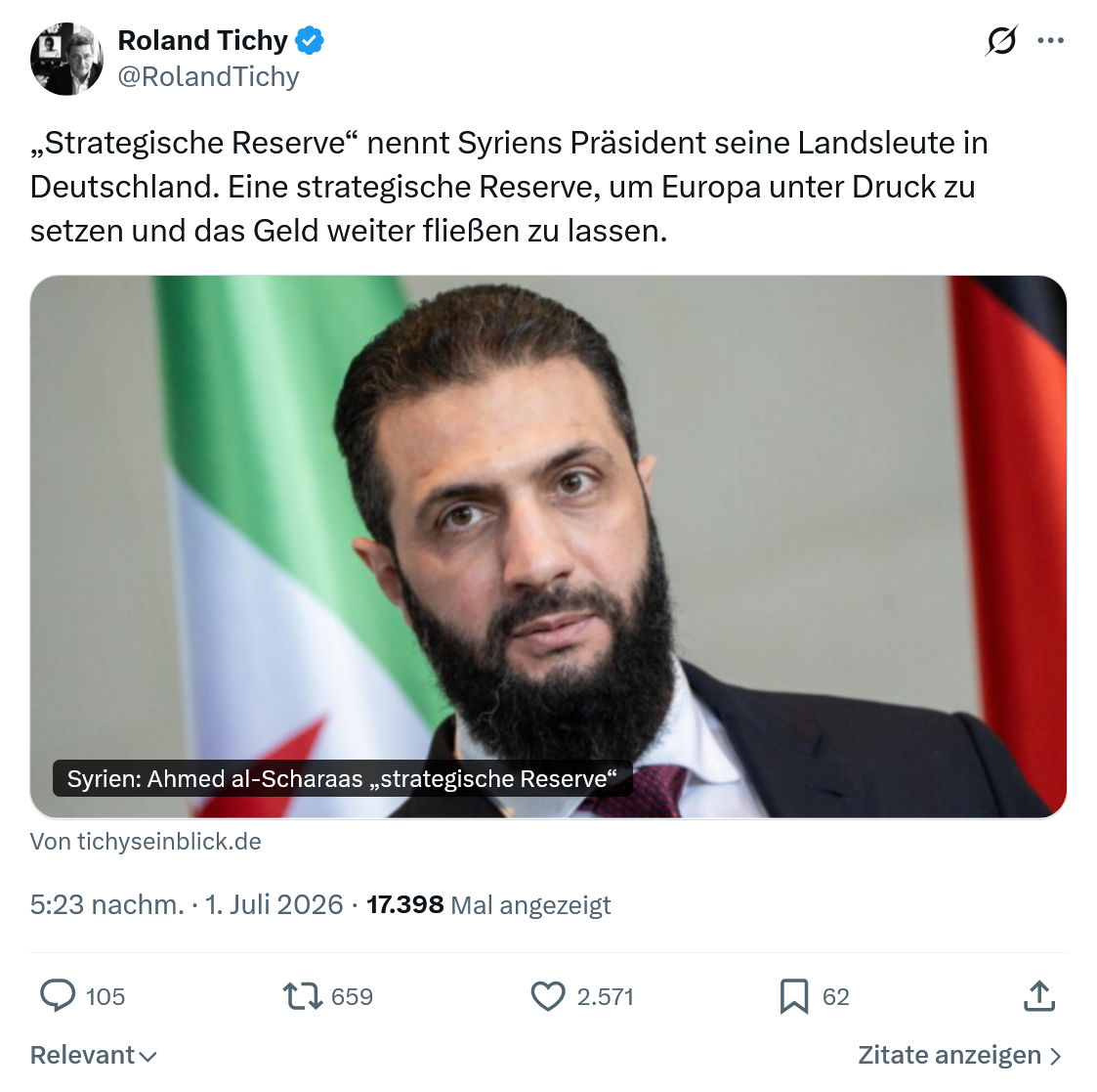 Roland Tichy: „Strategische Reserve“...