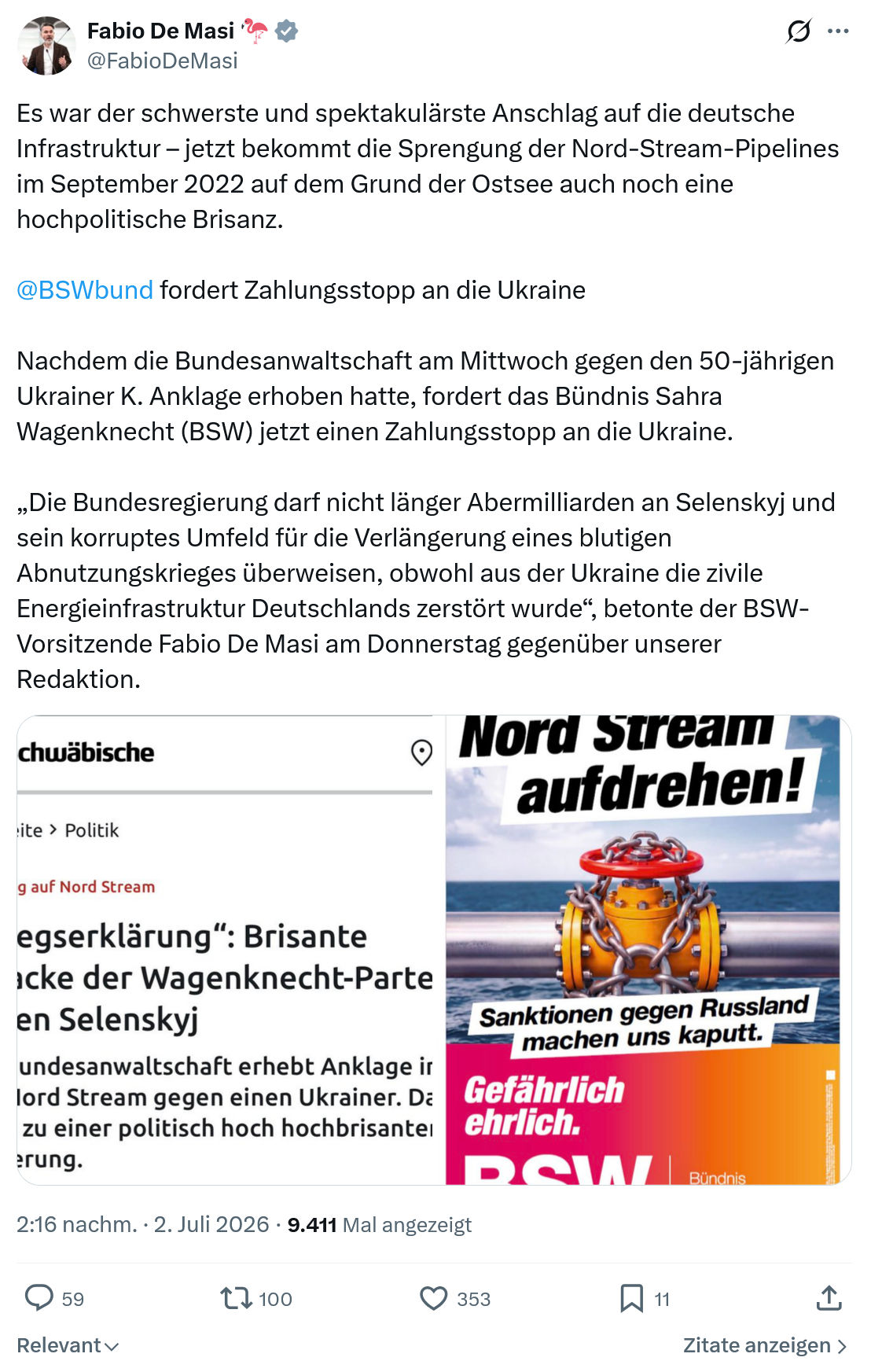 Fabio De Masi: Es war der schwerste und spektakulärste...