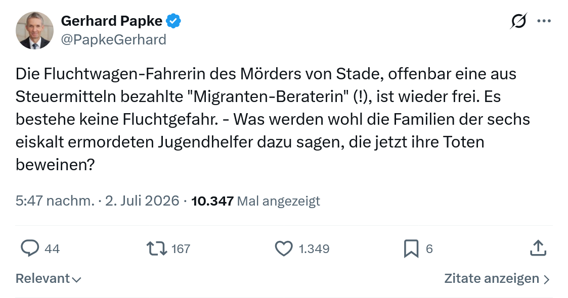 Gerhard Papke: Die Fluchtwagen-Fahrerin des Mörders von Stade...