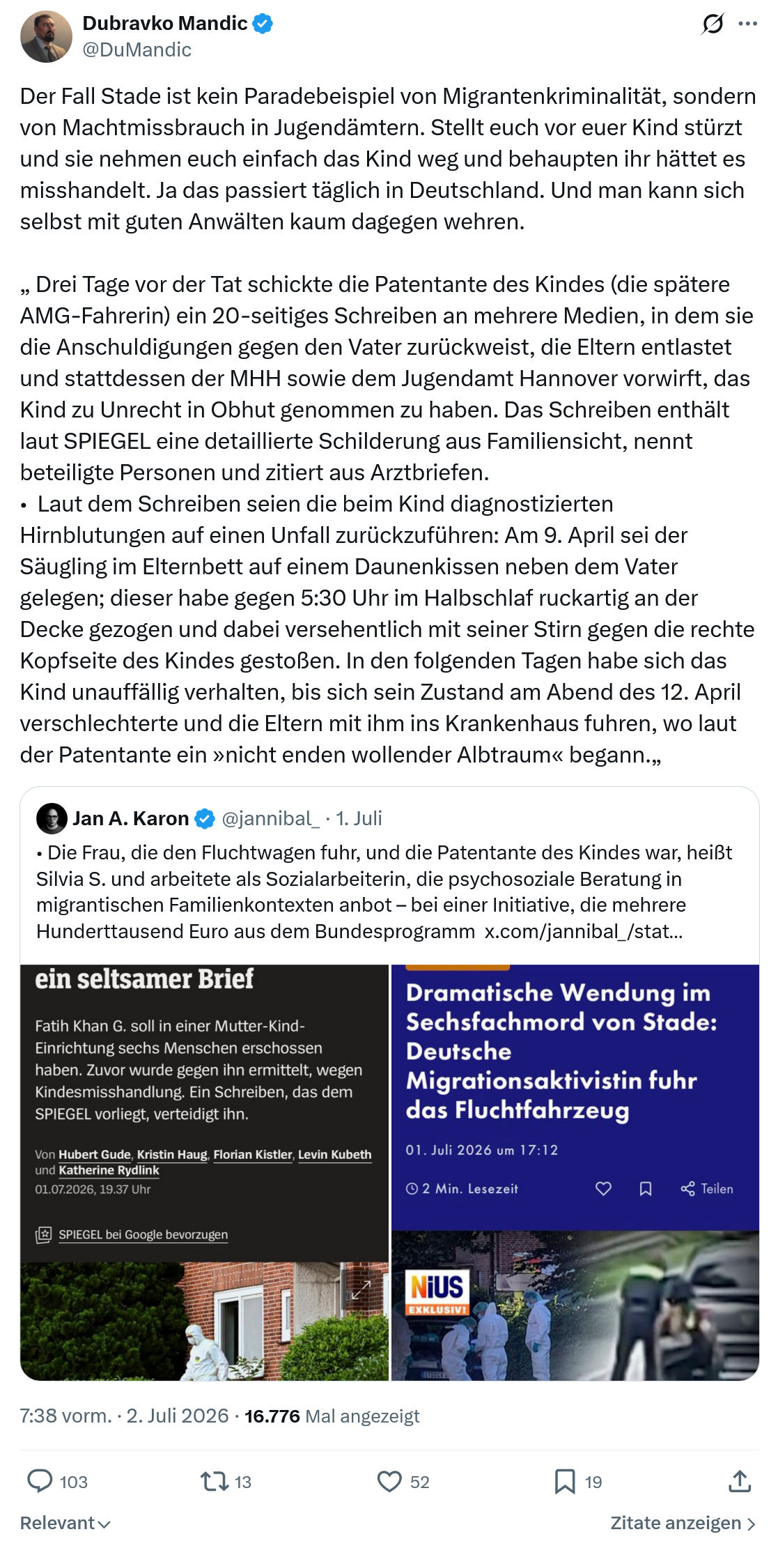 Dubravko Mandic: Der Fall Stade ist kein Paradebeispiel...