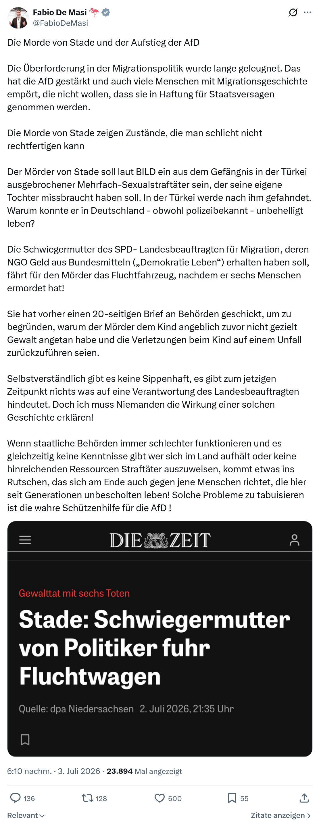 Fabio De Masi: Die Morde von Stade und der Aufstieg der AfD...