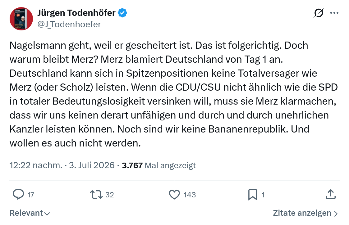 Jürgen Todenhöfer: Nagelsmann geht...