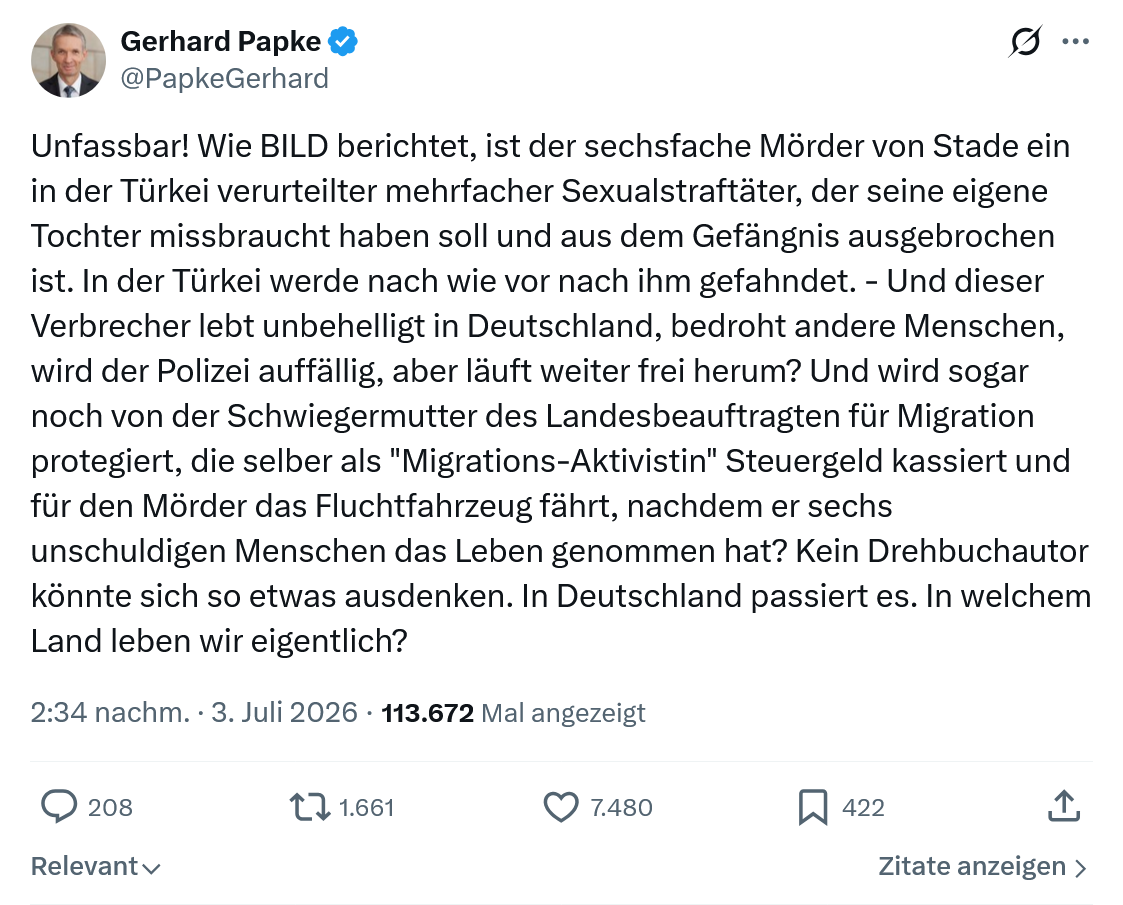 Gerhard Papke: Unfassbar! Wie BILD berichtet...
