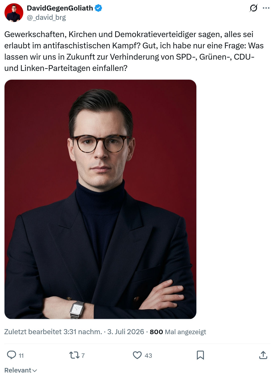 David Gegen Goliath: Gewerkschaften, Kirchen und Demokratieverteidiger sagen...