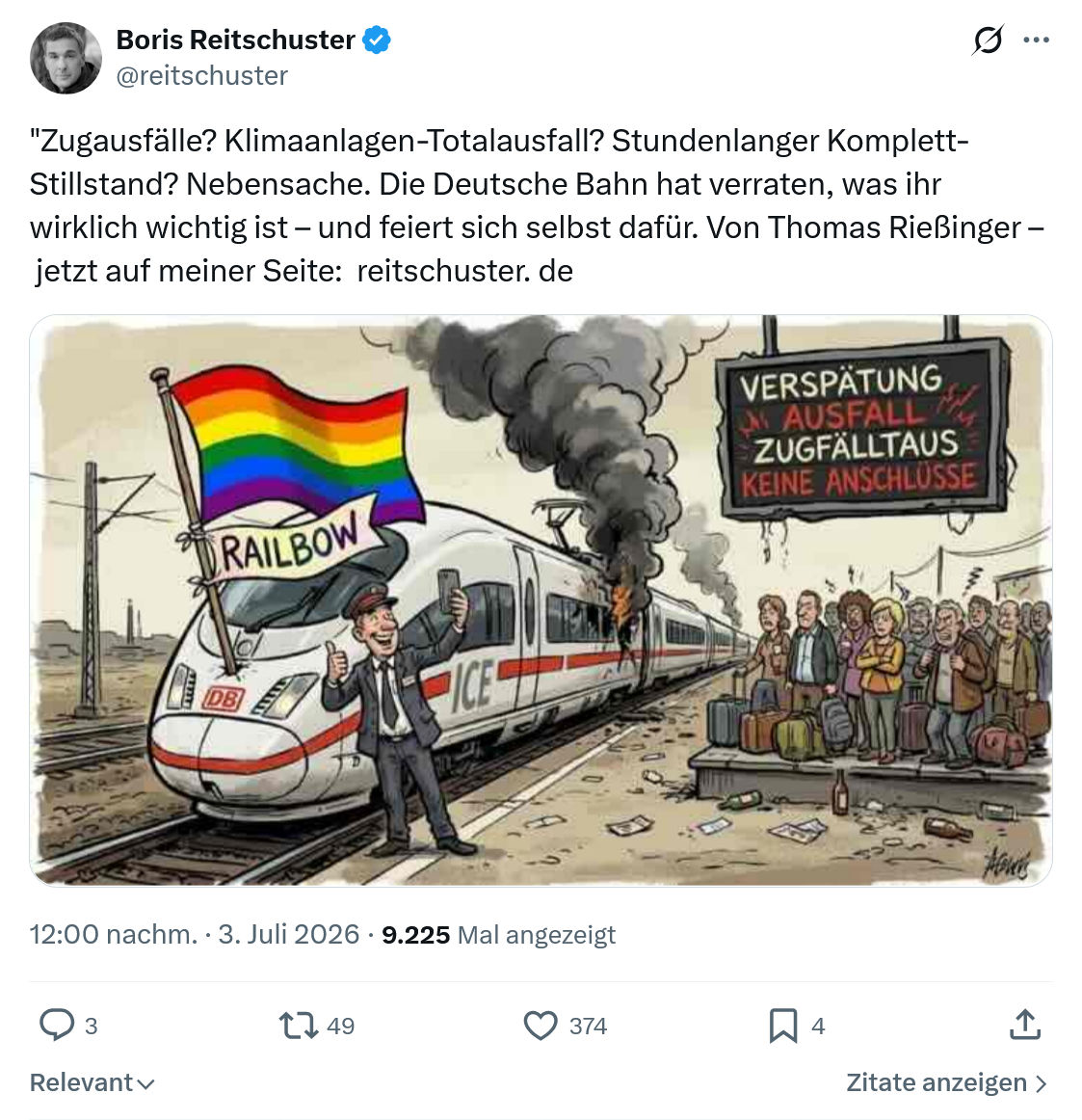 Boris Reitschuster: Zugausfälle? Klimaanlagen-Totalausfall?...