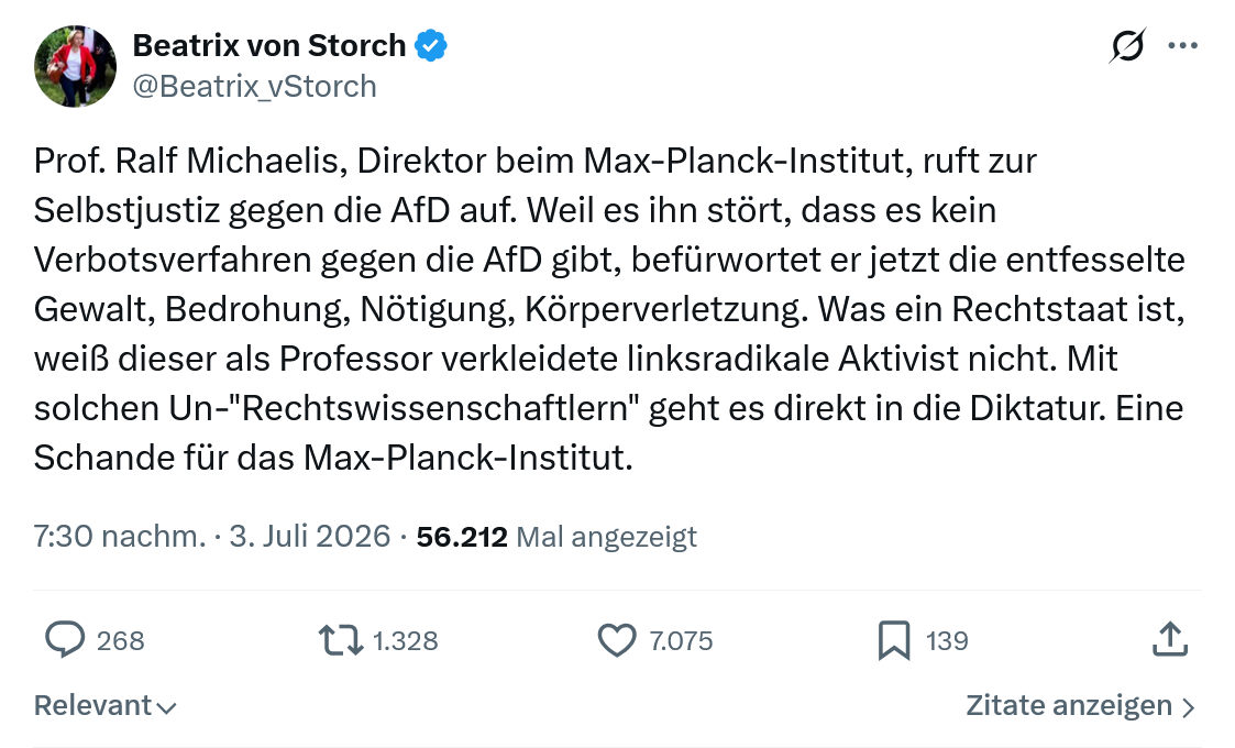 Beatrix von Storch: Prof. Ralf Michaelis...