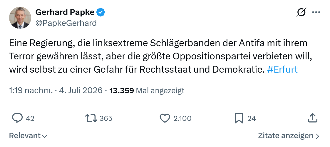 Gerhard Papke: Eine Regierung, die linksextreme Schlägerbanden...