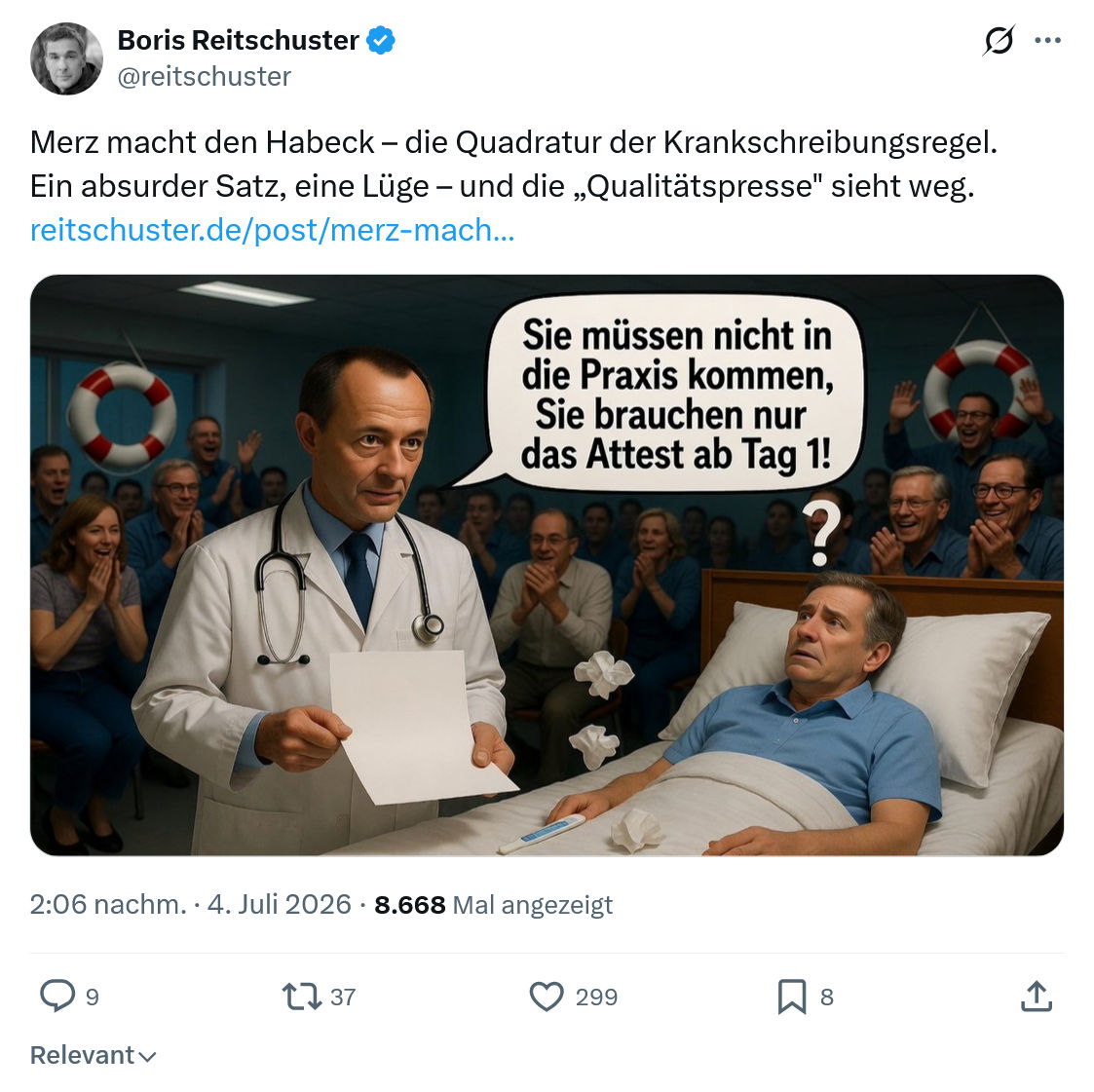 Boris Reitschuster: Merz macht den Habeck...