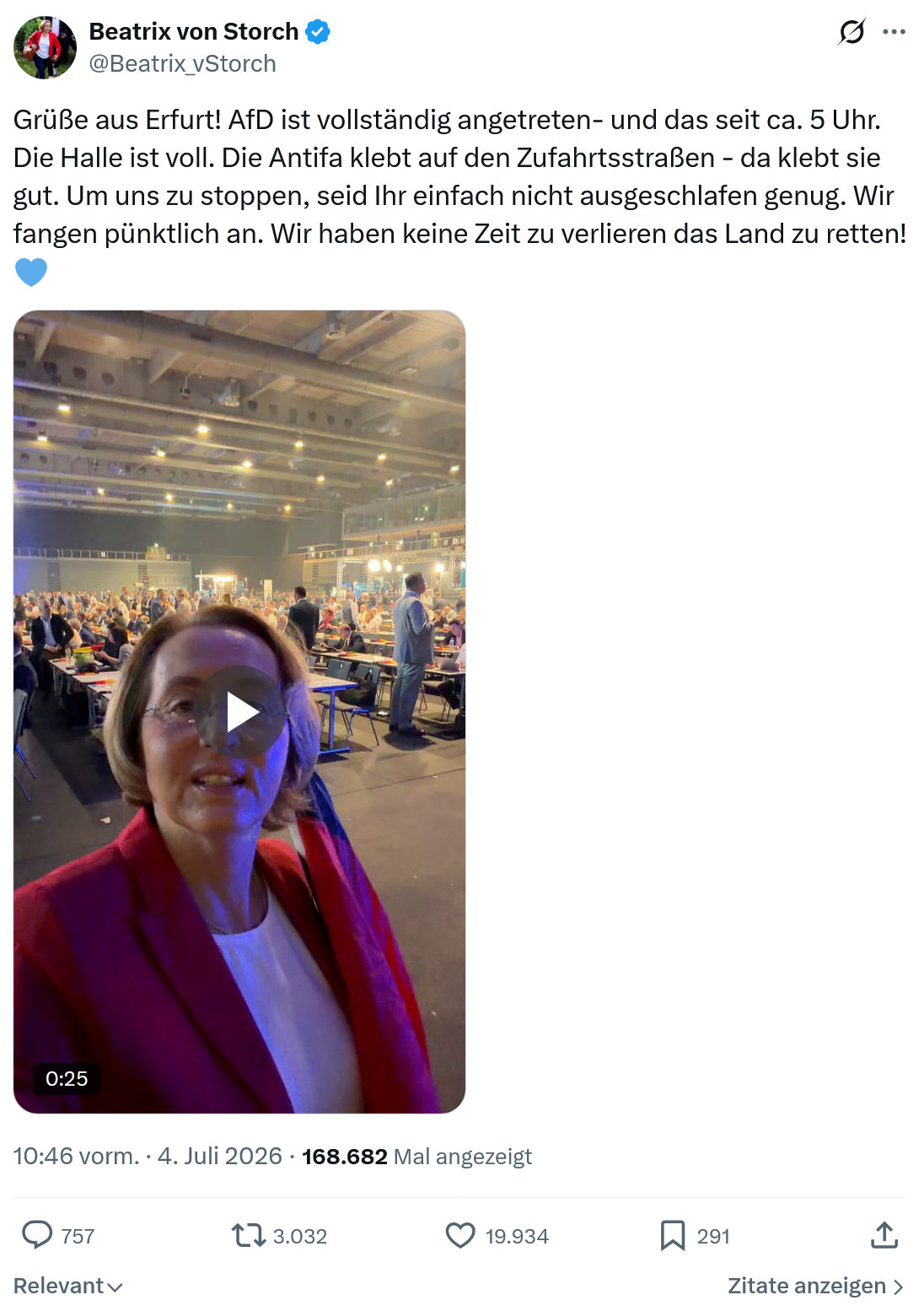 Beatrix von Storch: Grüße aus Erfurt!...