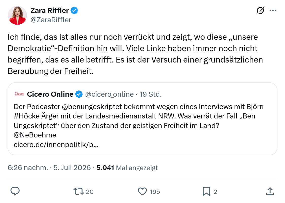 Zara Riffler: Ich finde, das ist alles nur noch...