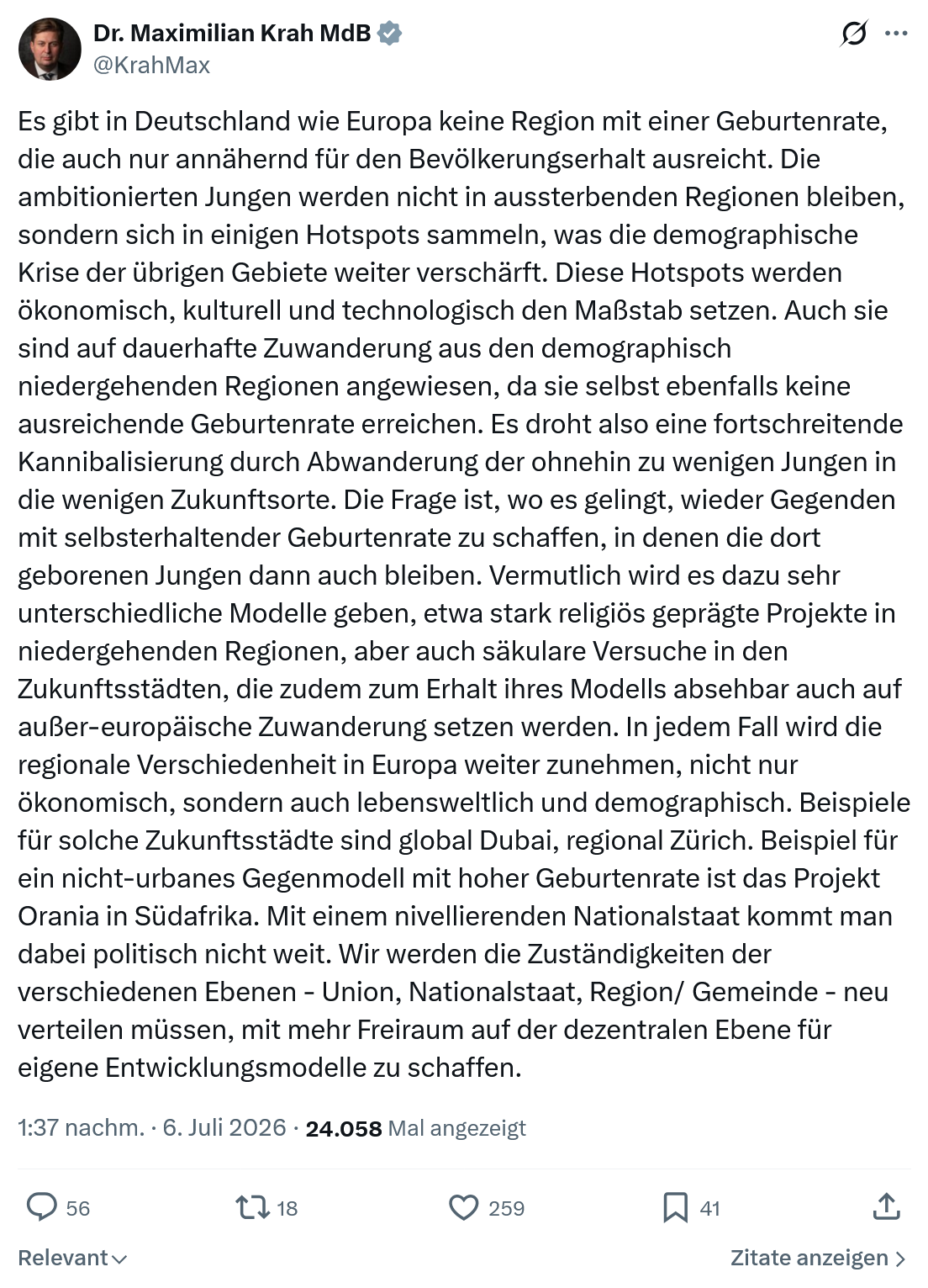 Maximilian Krah: Es gibt in Deutschland...