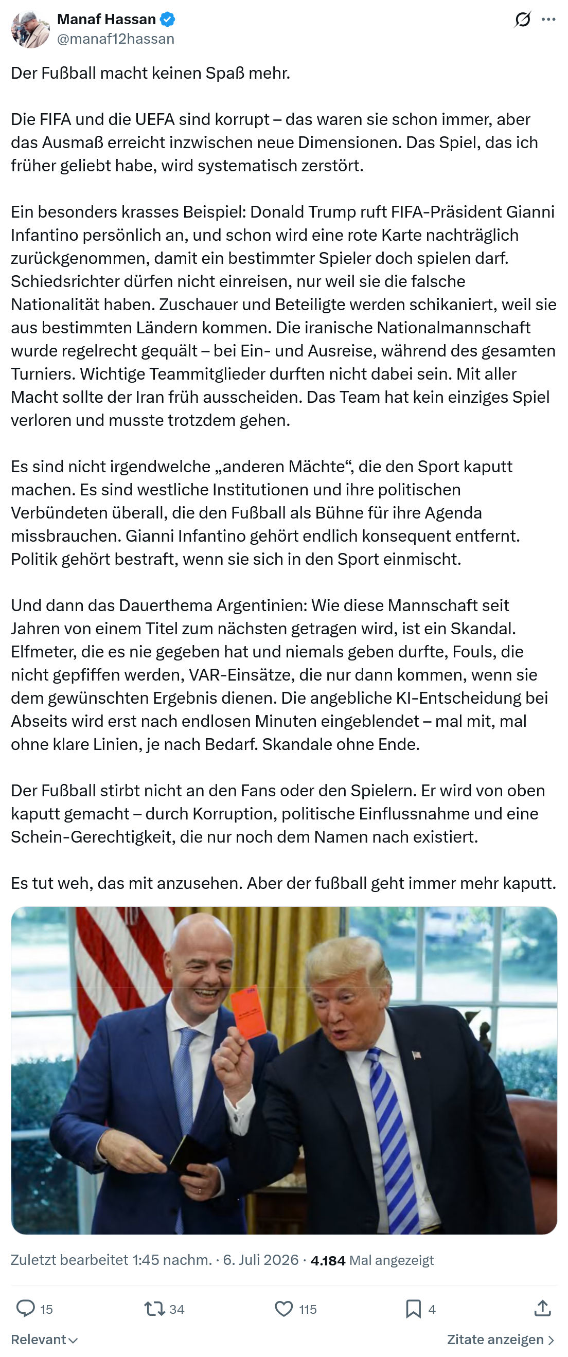 Manaf Hassan: Der Fußball macht keinen Spaß mehr...