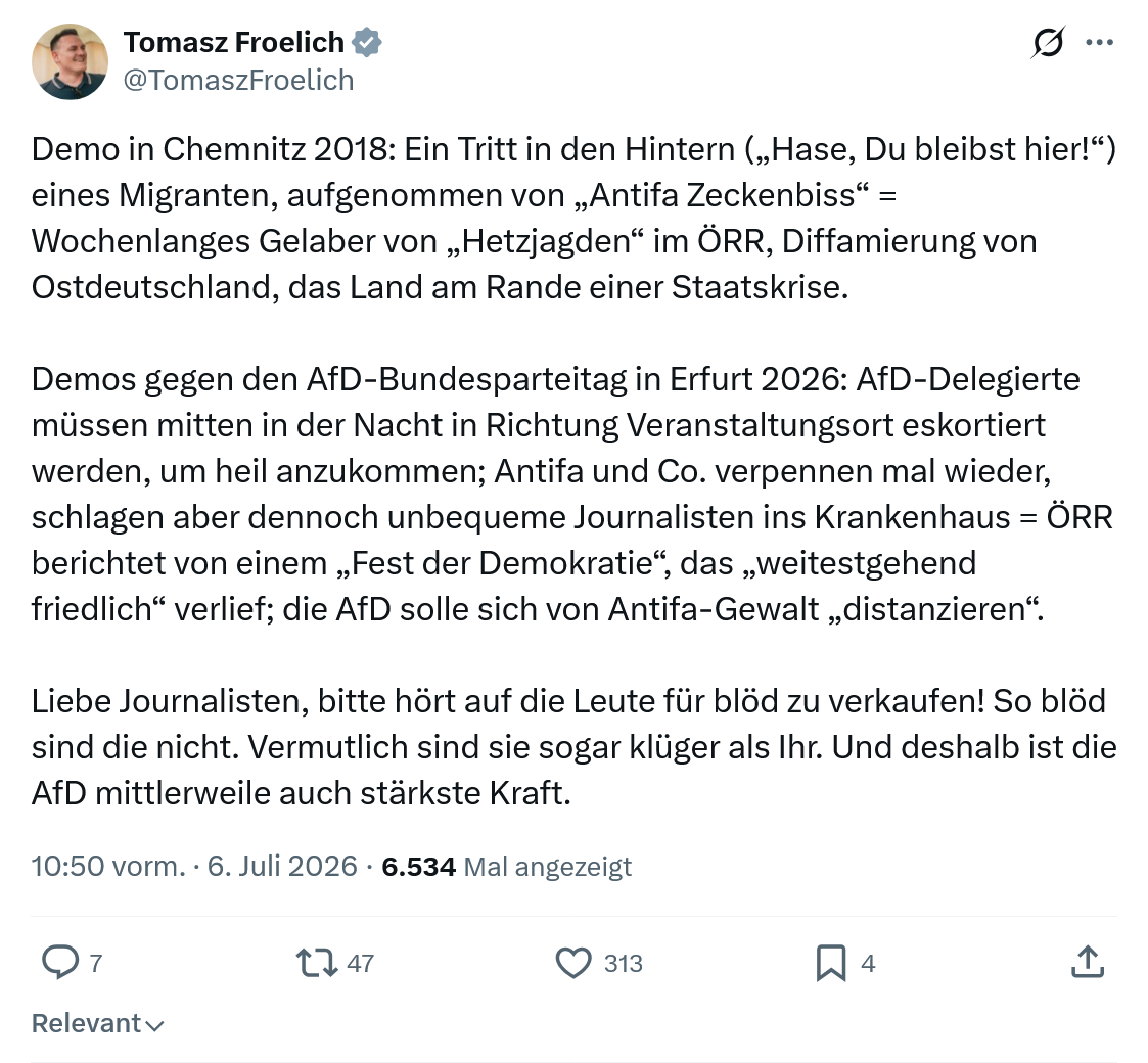 Tomasz Froelich: Demo in Chemnitz 2018...