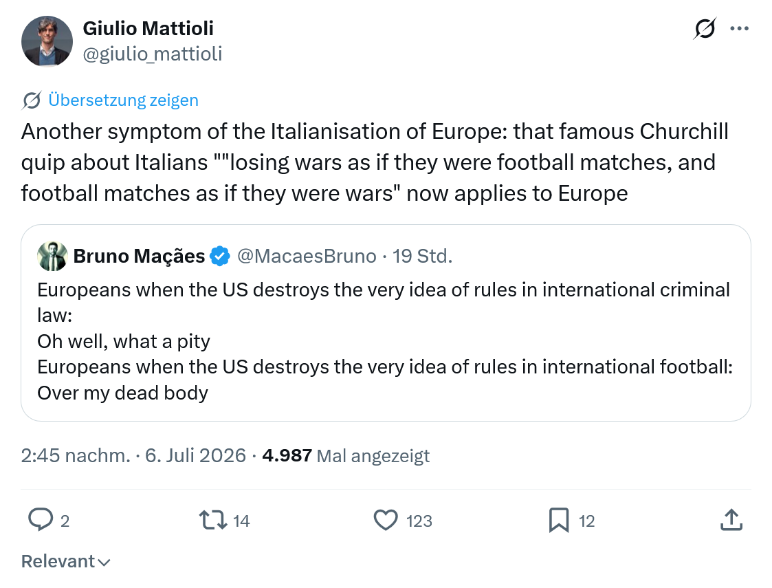 Giulio Mattioli: Another symptom of the Italianisation of Europe