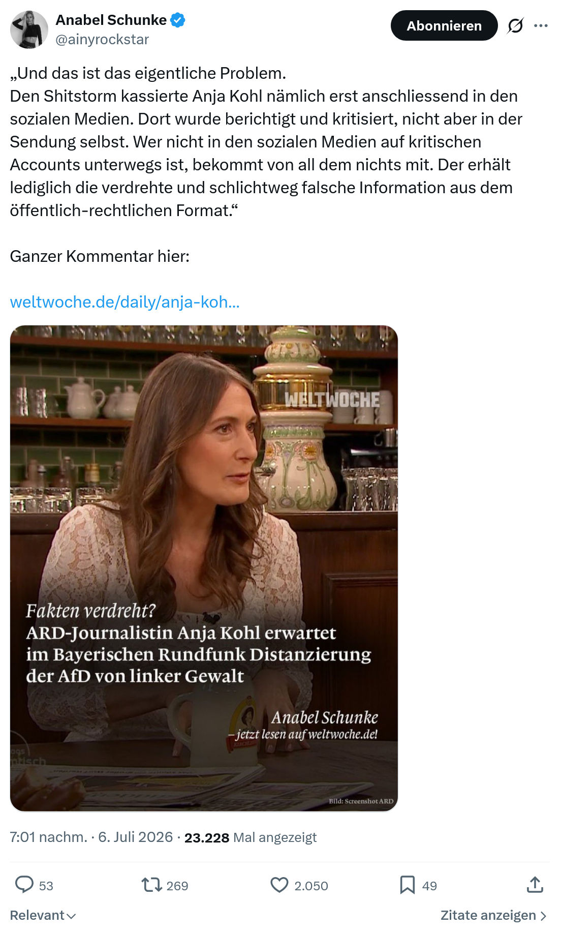 Anabel Schunke: Und das ist das eigentliche Problem...