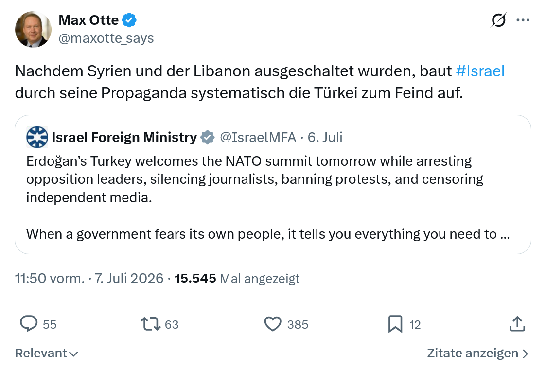 Max Otte: Nachdem Syrien und der Libanon...