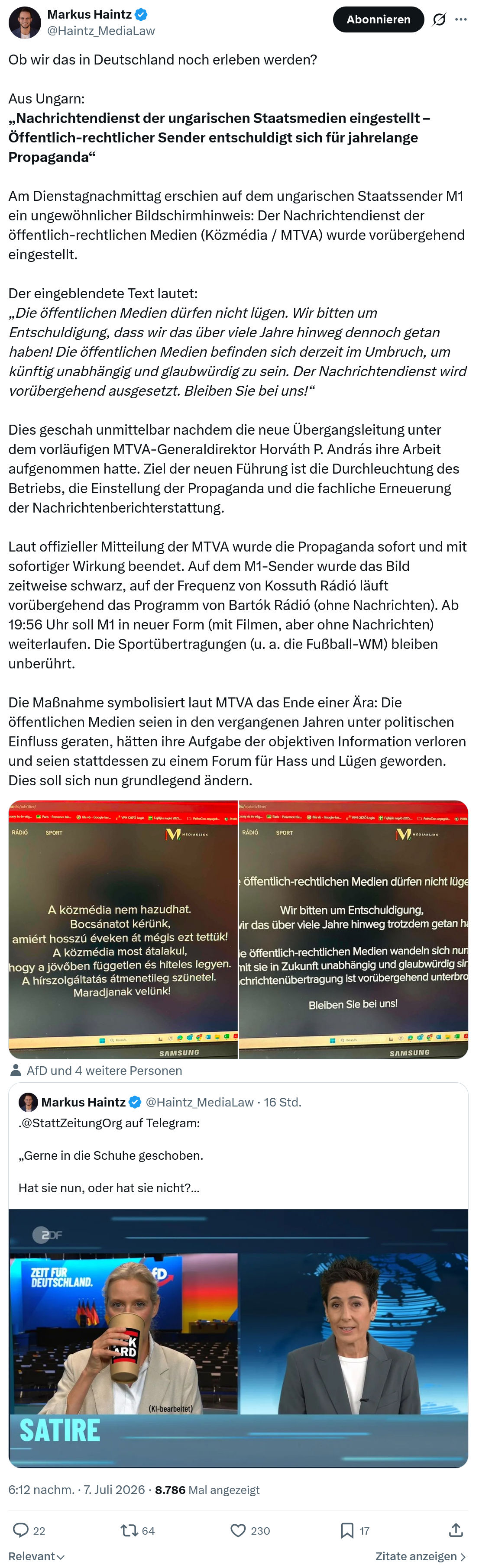 Markus Haintz: Ob wir das in Deutschland noch erleben werden?...