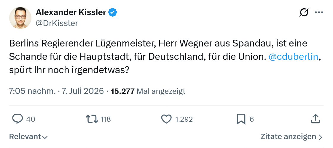 Alexander Kissler: Berlins Regierender Lügenmeister...