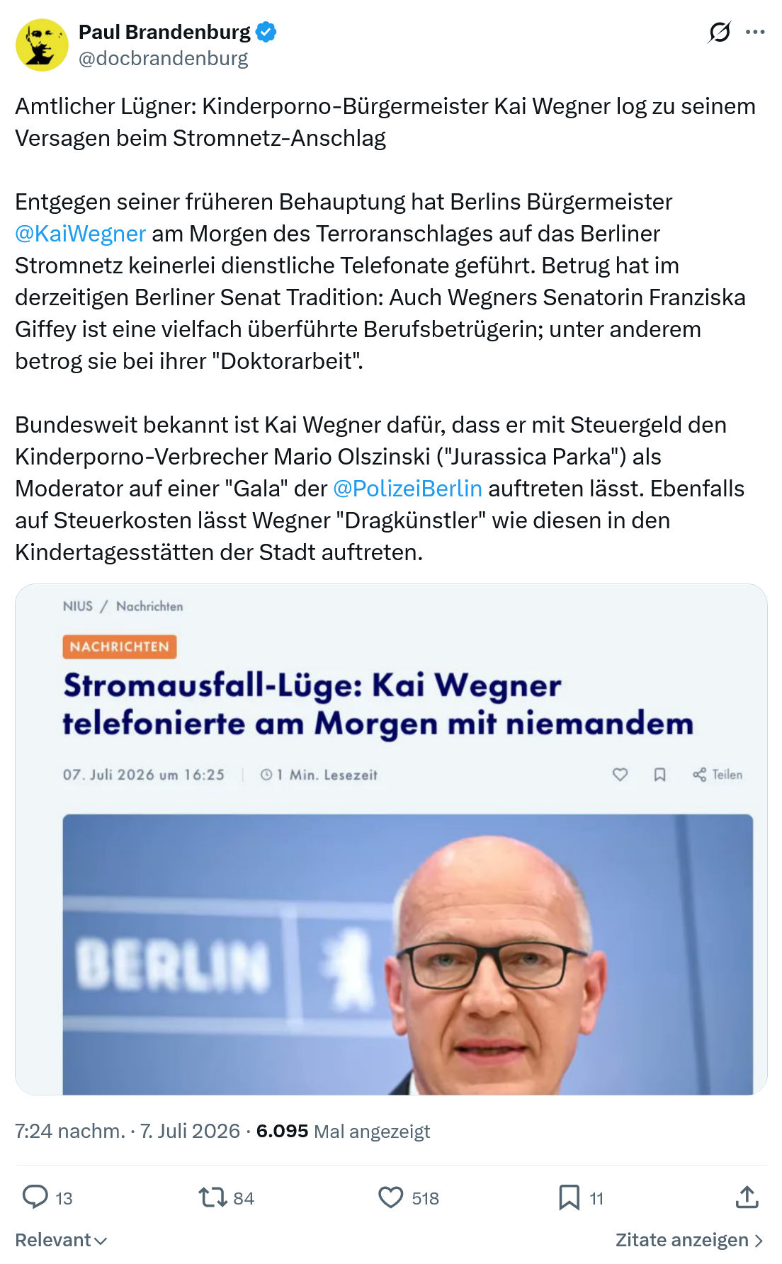 Paul Brandenburg: Amtlicher Lügner: Kinderporno-Bürgermeister...
