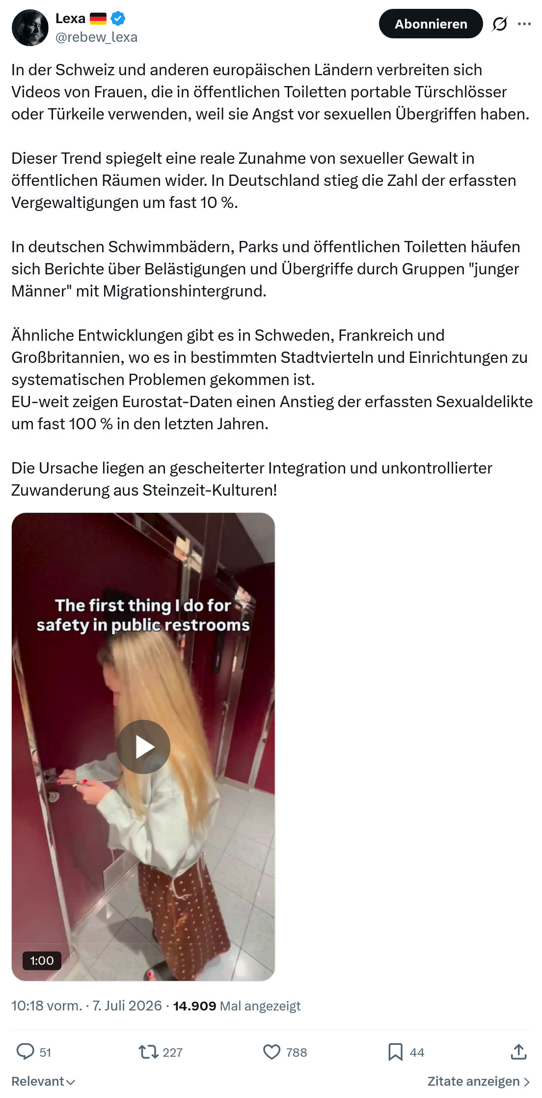 Lexa Rebew: In der Schweiz und anderen...