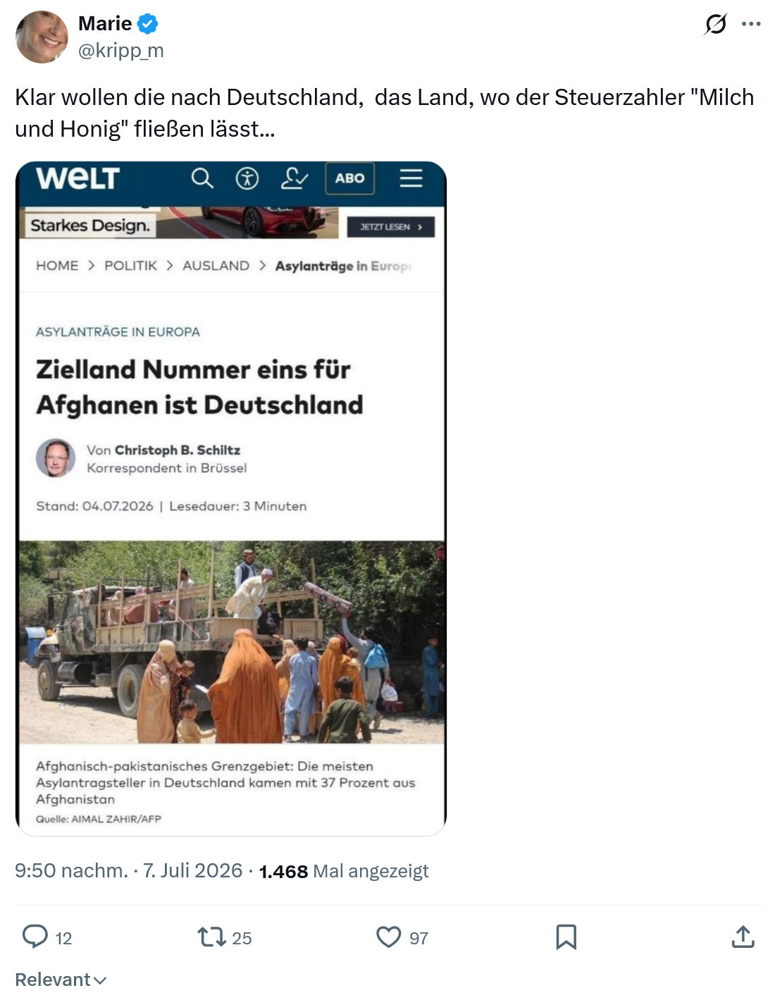 Marie kripp: Klar wollen die nach Deutschland...