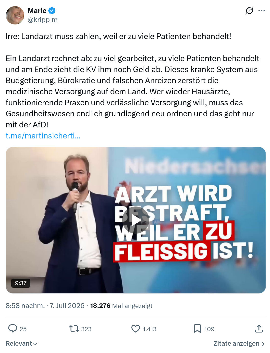 Marie kripp: Irre: Landarzt muss zahlen...