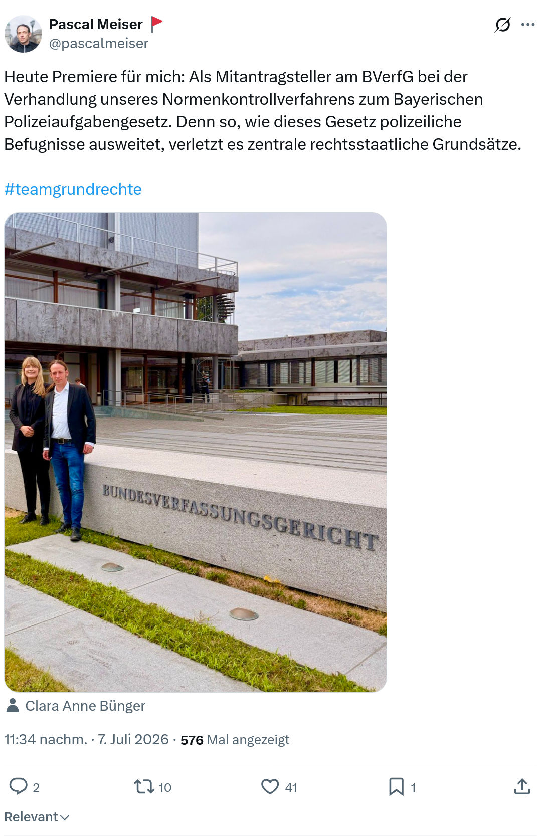 Pascal Meiser: Heute Premiere für mich...