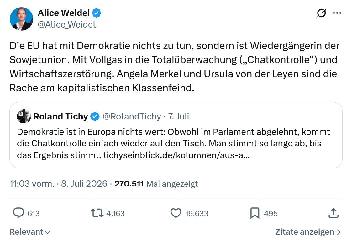 Alice Weidel: Die EU hat mit Demokratie nichts zu tun...