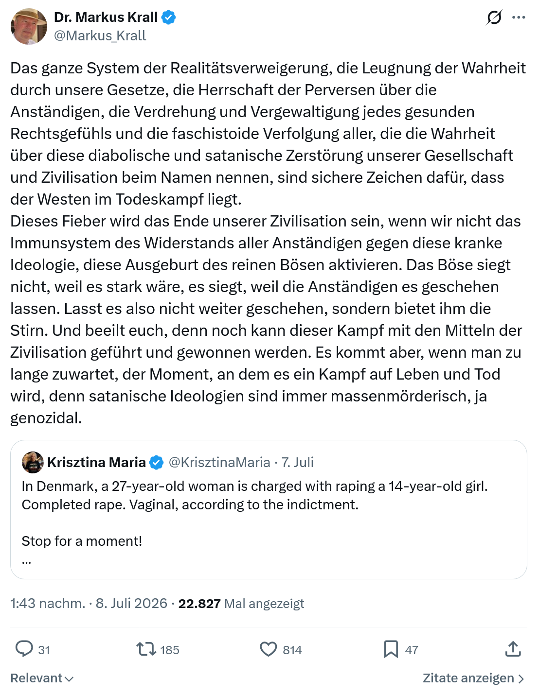 Markus Krall: Das ganze System der Realitätsverweigerung...