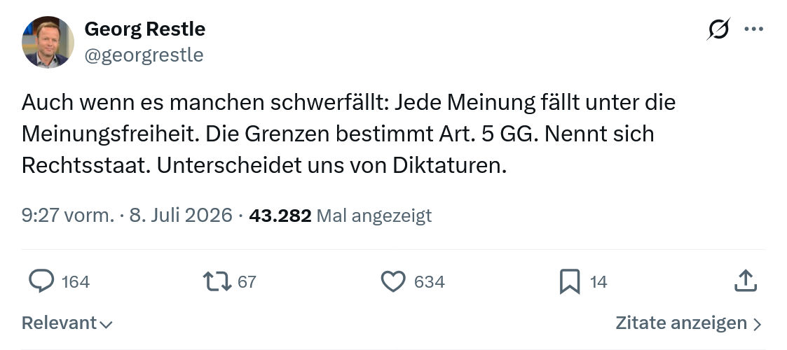 Georg Restle: Auch wenn es manchen schwerfällt...