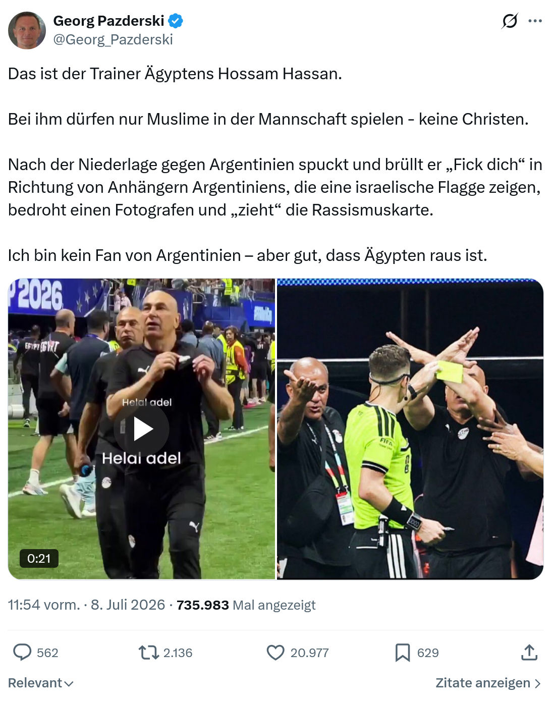 Georg Pazderski: Das ist der Trainer Ägyptens Hossam Hassan...