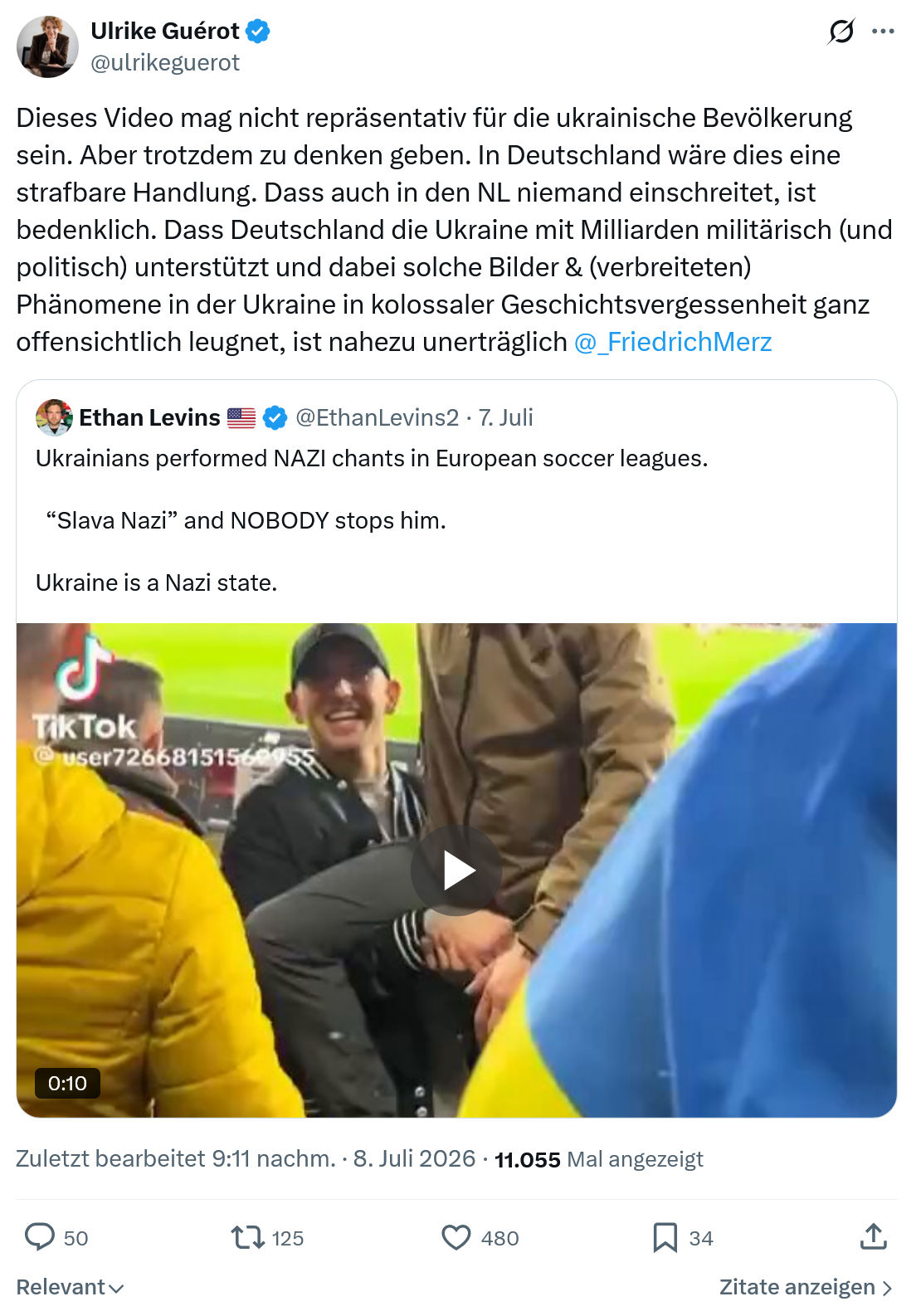 Ulrike Guérot: Dieses Video mag nicht repräsentativ für die ukrainische Bevölkerung sein...