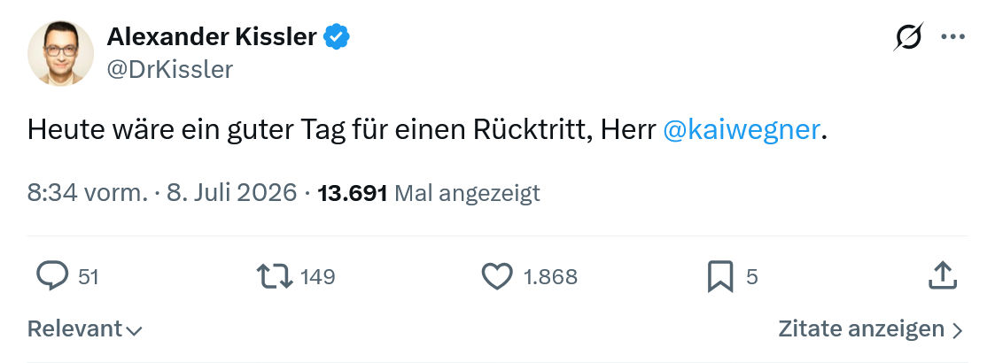 Alexander Kissler: Heute wäre ein guter Tag...