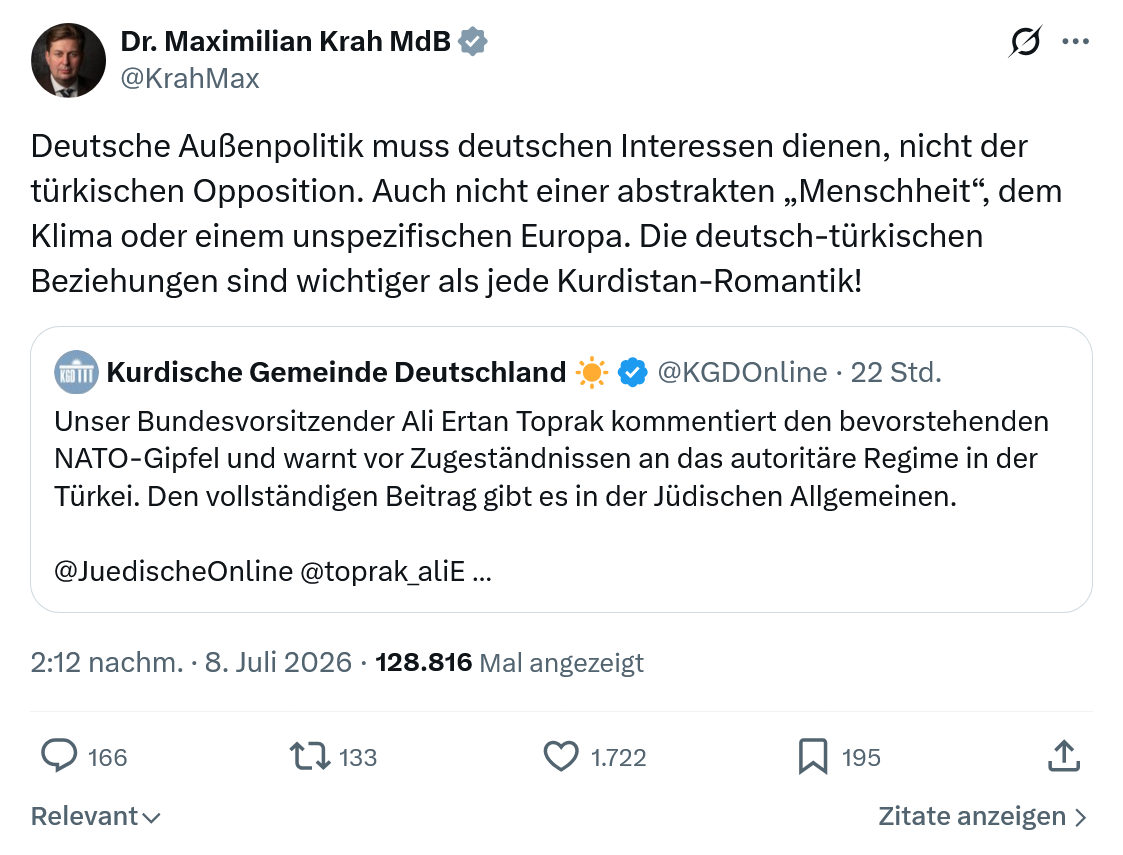 Maximilian Krah: Deutsche Außenpolitik muss deutschen Interessen dienen...