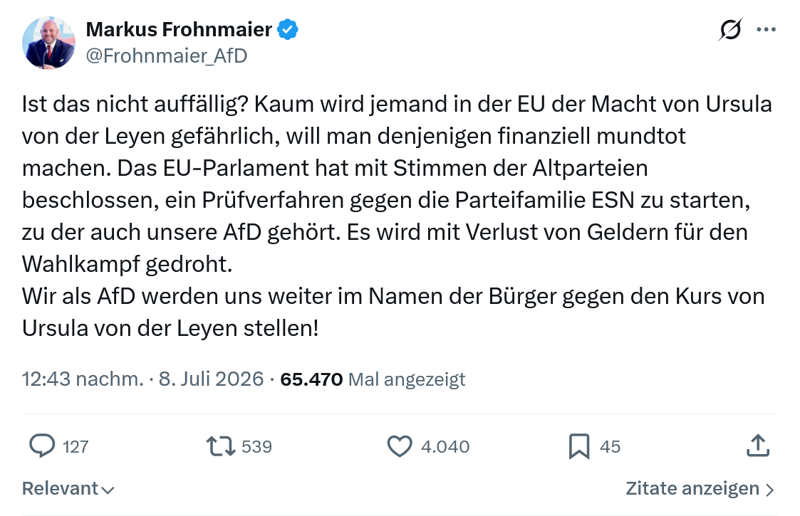 Markus Frohnmaier: Ist das nicht auffällig...