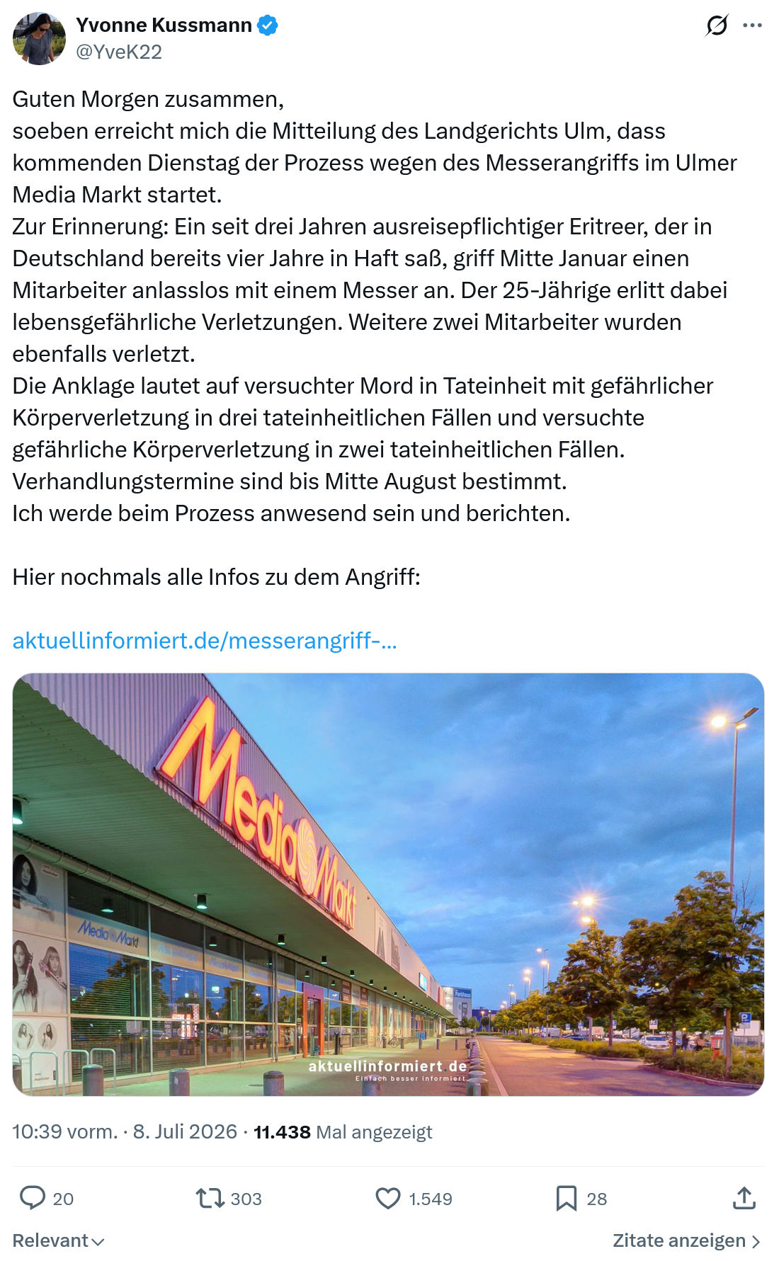 Yvonne Kussmann: Guten Morgen zusammen...