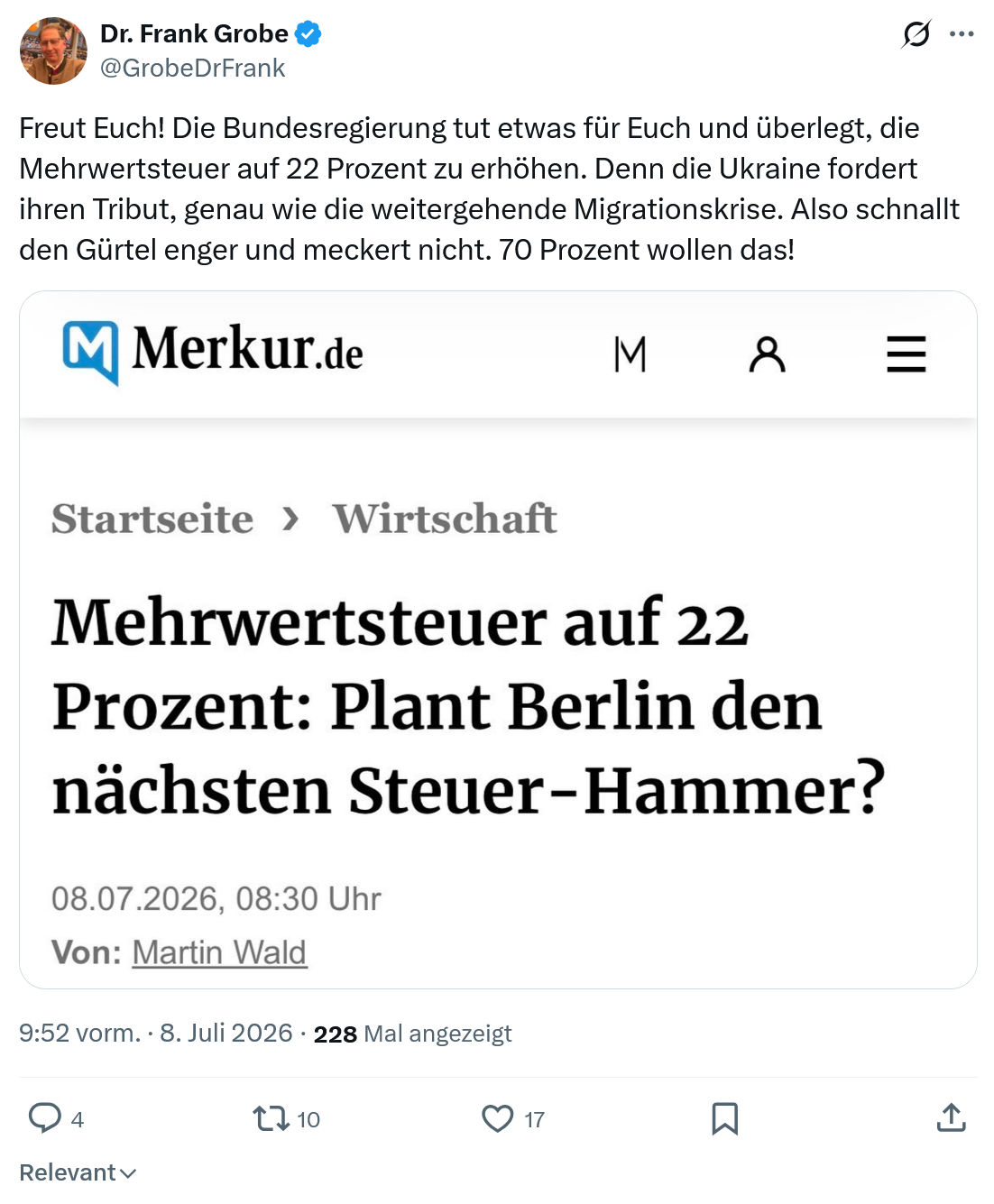 Frank Grobe: Freut Euch...