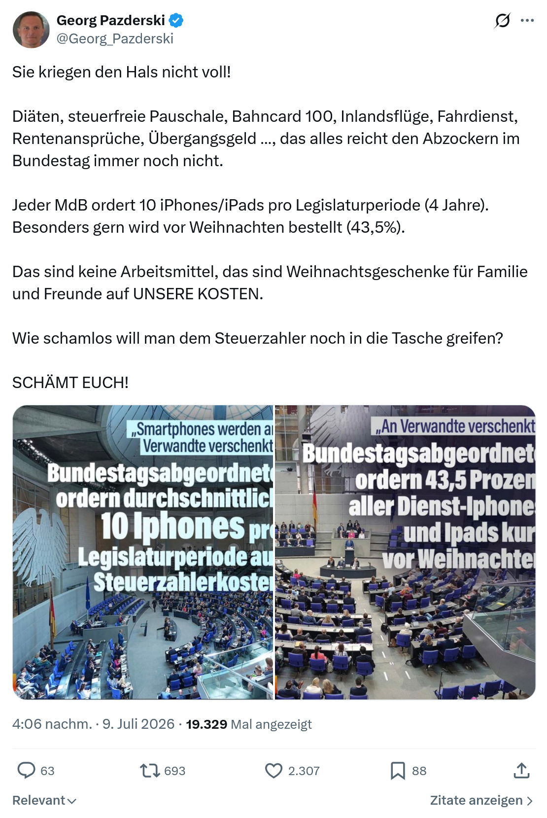 Georg Pazderski: Sie kriegen den Hals nicht voll...