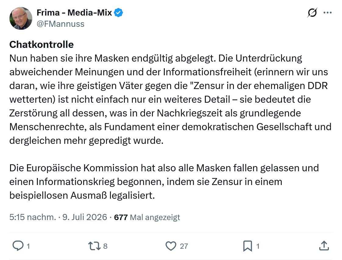Friedrich Mannus: Chatkontrolle...