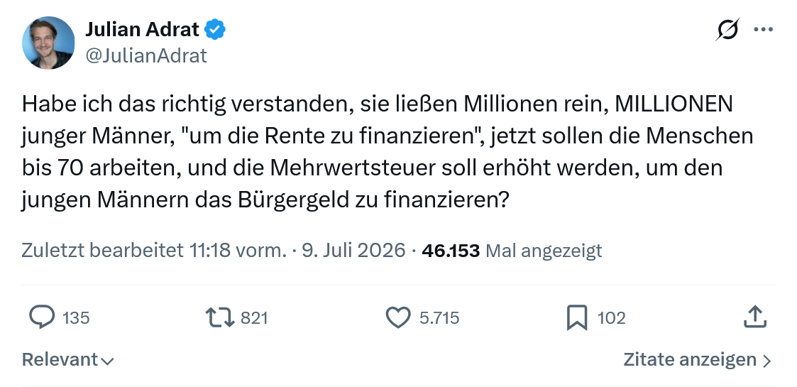Julian Adrat: Habe ich das richtig verstanden...