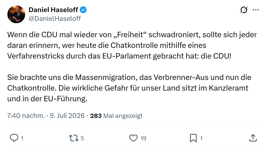 Daniel Haseloff: Wenn die CDU mal wieder von „Freiheit“ schwadroniert...