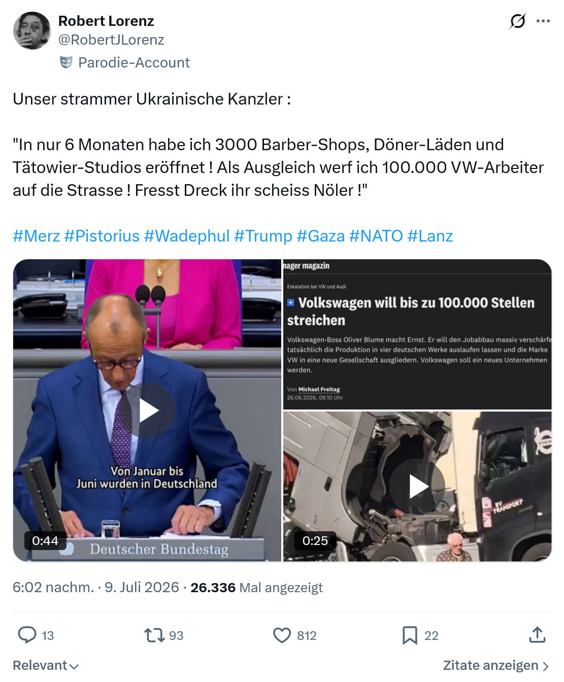 Robert Lorenz: Unser strammer Ukrainische Kanzler...