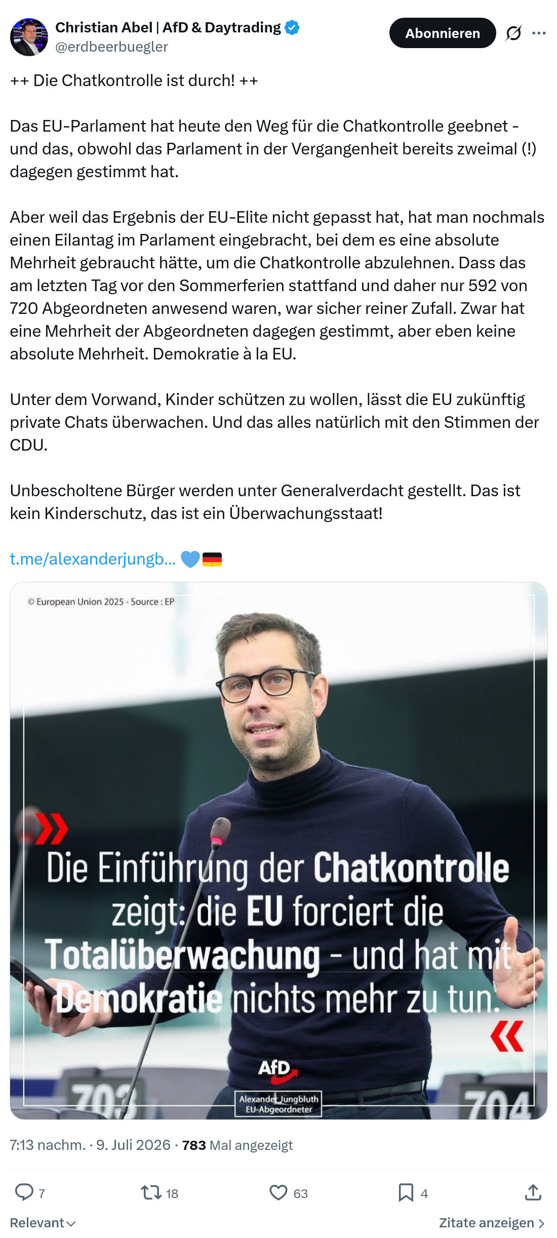 Christian Abel: Die Chatkontrolle ist durch...