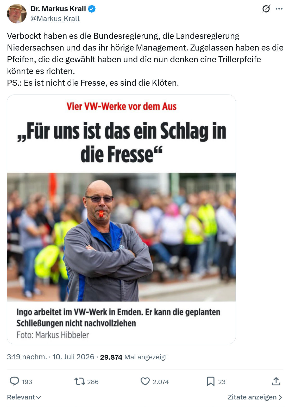 Markus Krall: Verbockt haben es die Bundesregierung...