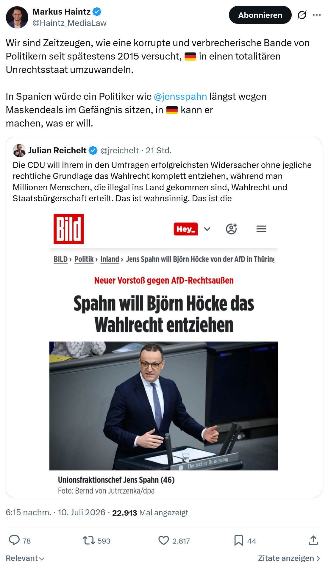Markus Haintz: Wir sind Zeitzeugen...