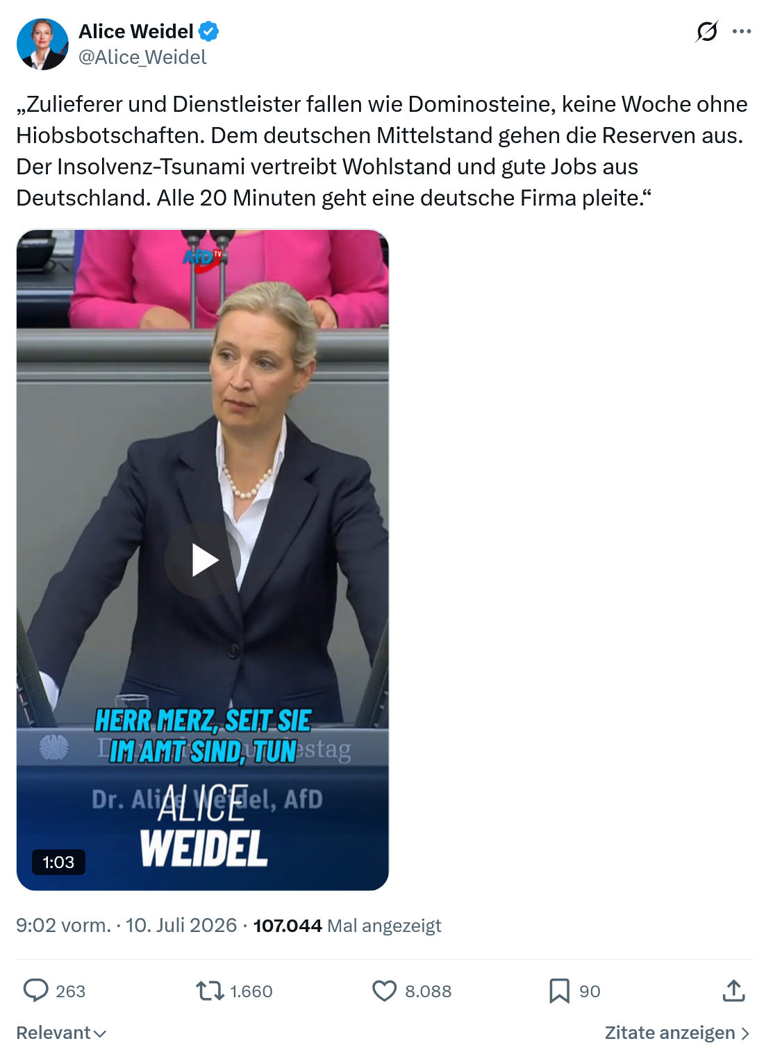 Alice Weidel: Zulieferer und Dienstleister...