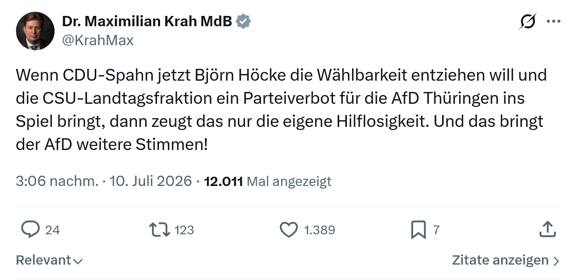 Maximilian Krah: Wenn CDU-Spahn jetzt Björn Höcke...