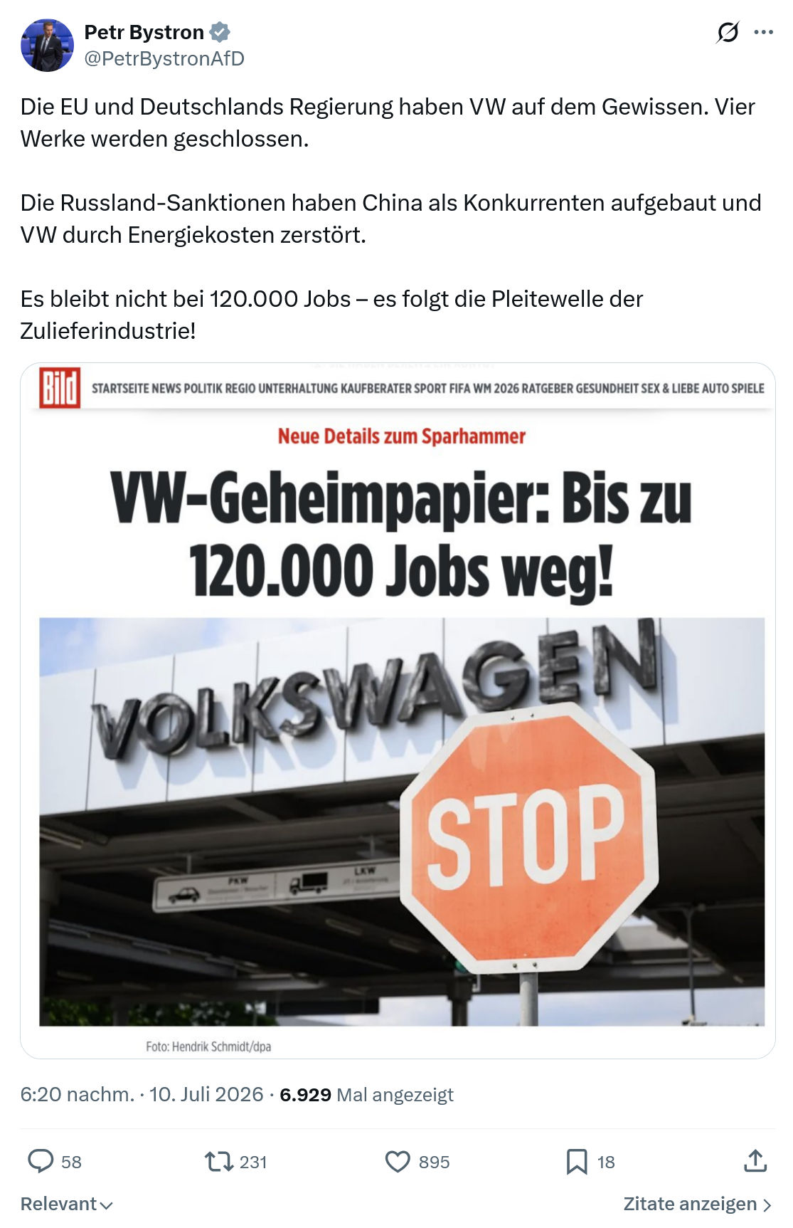 Petr Bystron: Die EU und Deutschlands Regierung...